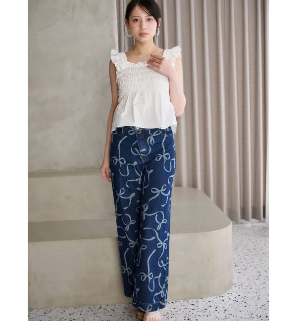 MERCURYDUO「リボンプリントデニムパンツ」|その他|