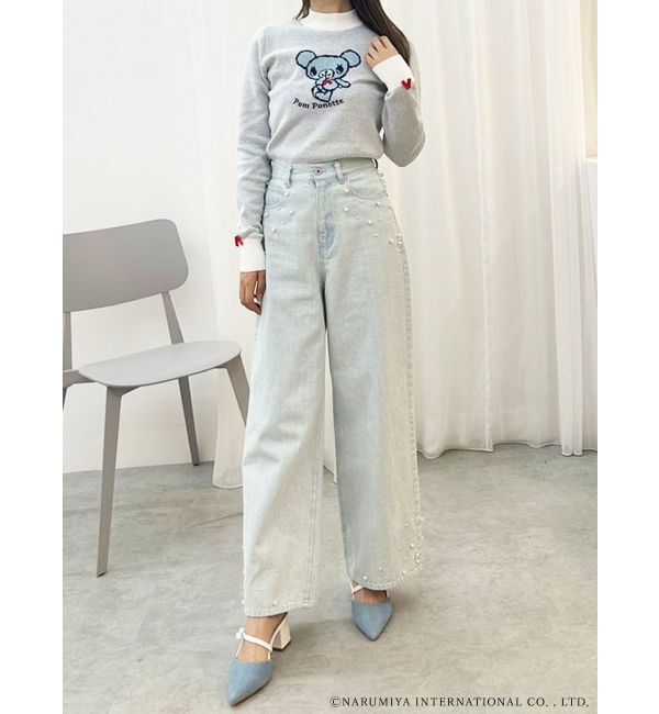 MERCURYDUO「【ポンポネットジュニアコラボ】 ミントくんジャカードニット」|ニット・セーター|オフホワイト