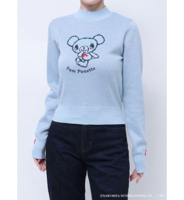 MERCURYDUO「【ポンポネットジュニアコラボ】 ミントくんジャカードニット」|ニット・セーター|