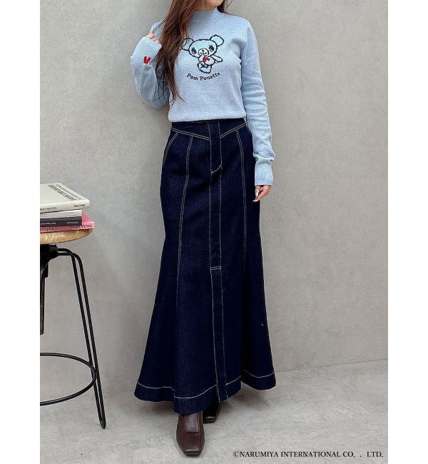 MERCURYDUO「【ポンポネットジュニアコラボ】 ミントくんジャカードニット」|ニット・セーター|