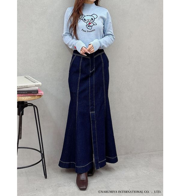 MERCURYDUO「【ポンポネットジュニアコラボ】 ミントくんジャカードニット」|ニット・セーター|