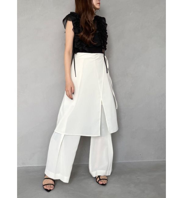 MERCURYDUO「【OUNNOUN】ラップスカートレイヤードパンツ」|その他|