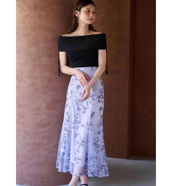 MERCURYDUO「オフショルドロストニット」|ニット・セーター|