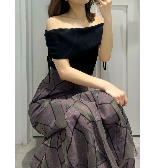 MERCURYDUO「オフショルドロストニット」|ニット・セーター|