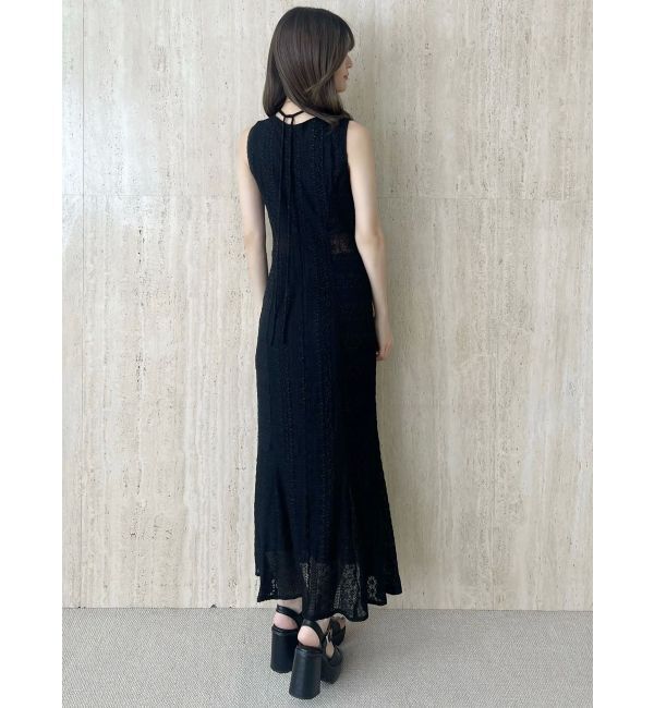 MERCURYDUO「カットレースブロッキングマーメイドワンピース」|ワンピース|