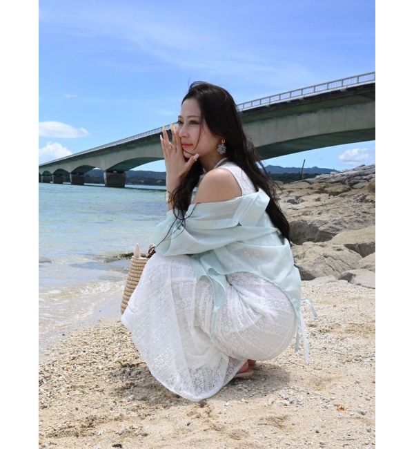 MERCURYDUO「カットレースブロッキングマーメイドワンピース」|ワンピース|