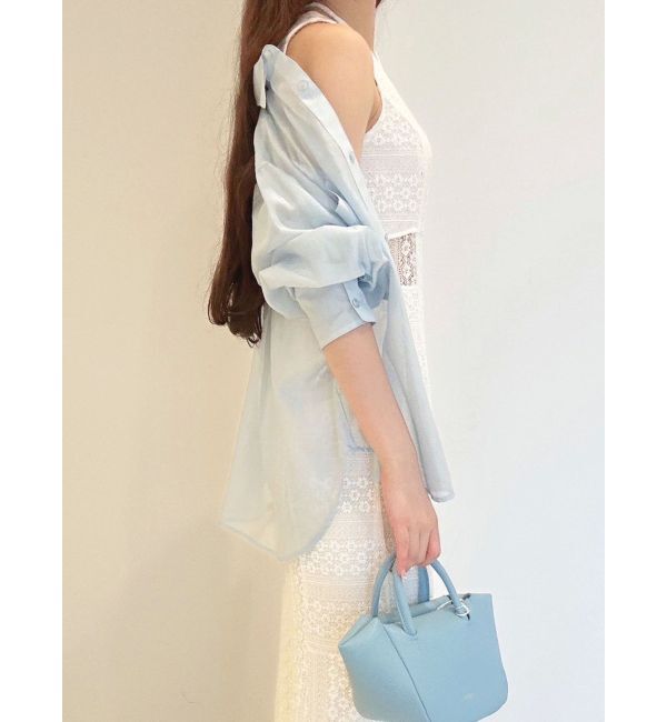 MERCURYDUO「カットレースブロッキングマーメイドワンピース」|ワンピース|