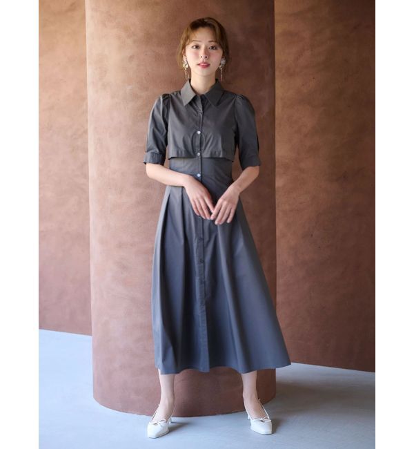 MERCURYDUO「レイヤード風シャツワンピース」|ワンピース|