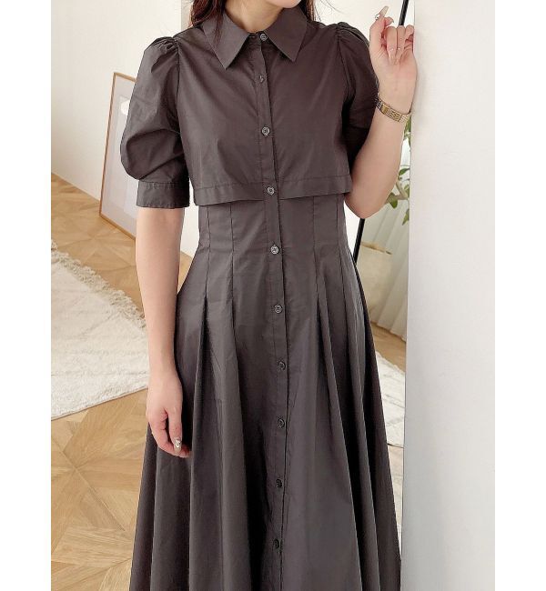 MERCURYDUO「レイヤード風シャツワンピース」|ワンピース|