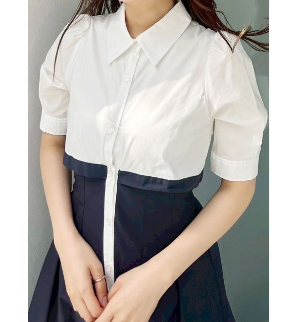 MERCURYDUO「レイヤード風シャツワンピース」|ワンピース|