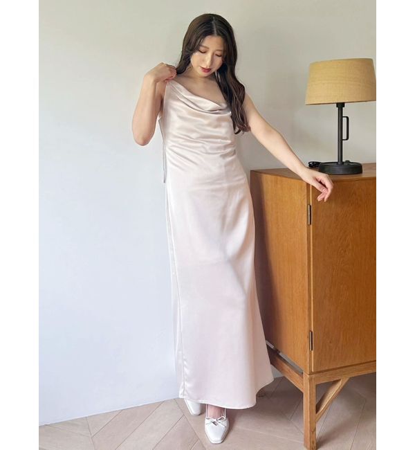MERCURYDUO「サテンキャミナローワンピース」|ワンピース|