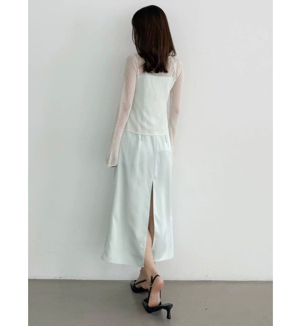 MERCURYDUO「サテンキャミナローワンピース」|ワンピース|