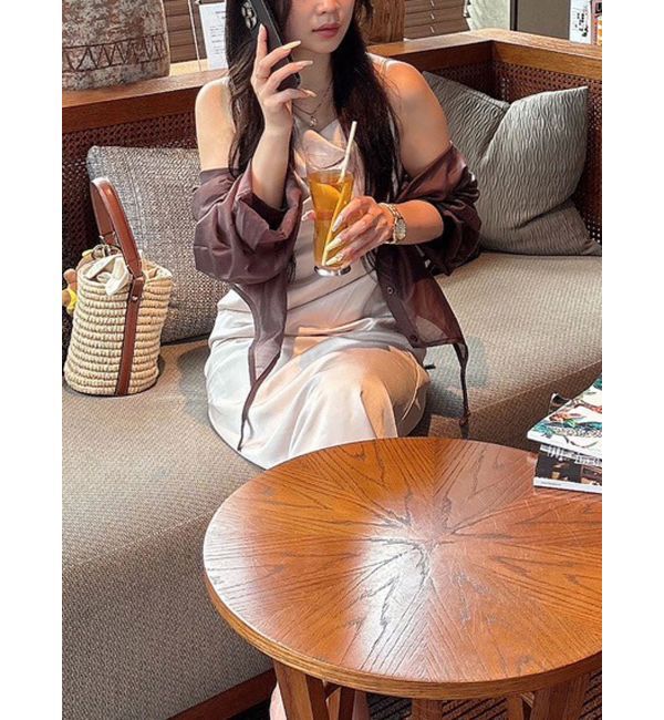 MERCURYDUO「サテンキャミナローワンピース」|ワンピース|