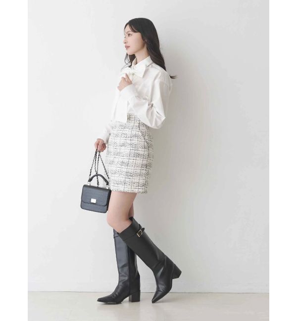 MERCURYDUO「配色ステッチビッグリボンセットシャツ」|シャツ・ブラウス|