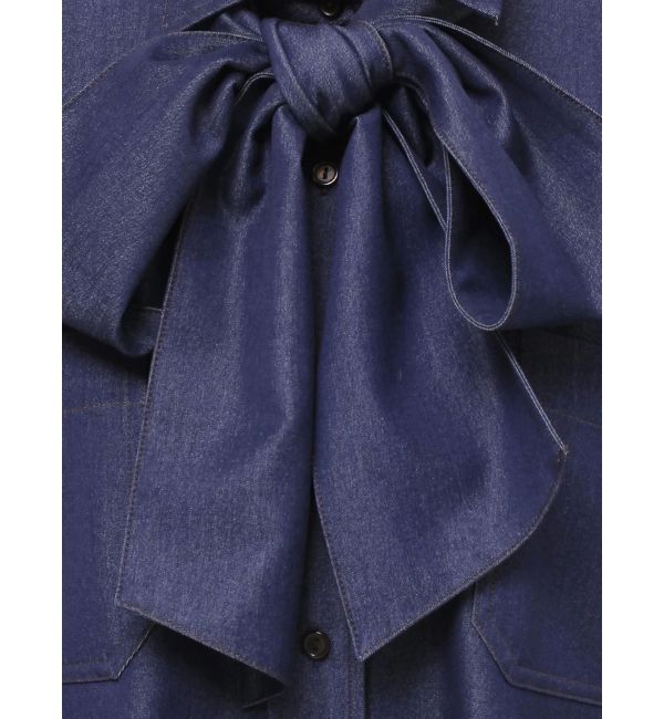 MERCURYDUO「配色ステッチビッグリボンセットシャツ」|シャツ・ブラウス|