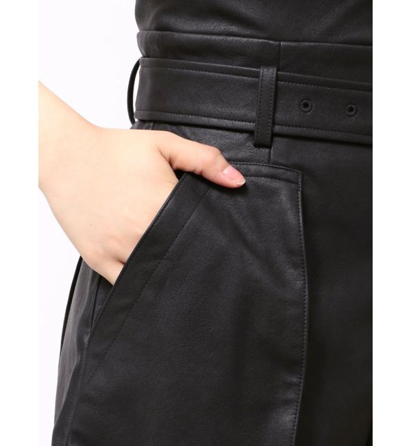 MERCURYDUO「フェイクレザーハイウエストワークショートパンツ」|その他|