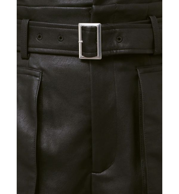 MERCURYDUO「フェイクレザーハイウエストワークショートパンツ」|その他|