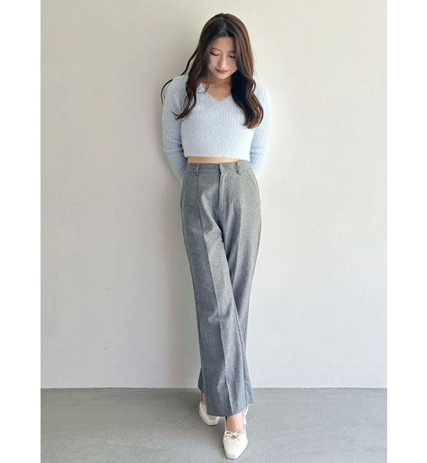 MERCURYDUO「ウールライクセンタープレスワイドパンツ」|その他|