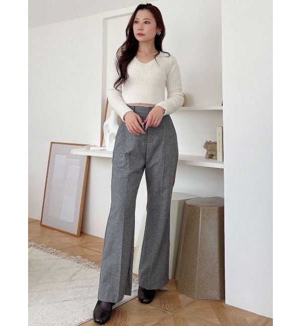 MERCURYDUO「ウールライクセンタープレスワイドパンツ」|その他|