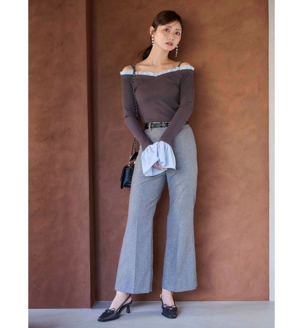 MERCURYDUO「ウールライクセンタープレスワイドパンツ」|その他|