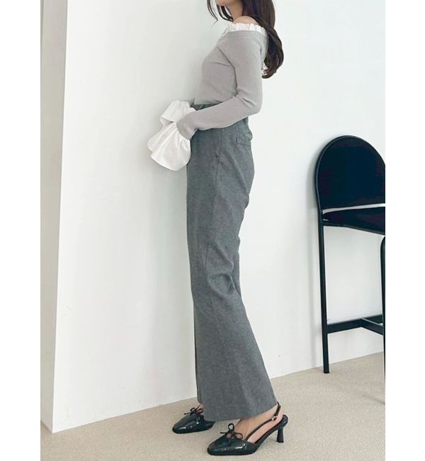 MERCURYDUO「ウールライクセンタープレスワイドパンツ」|その他|