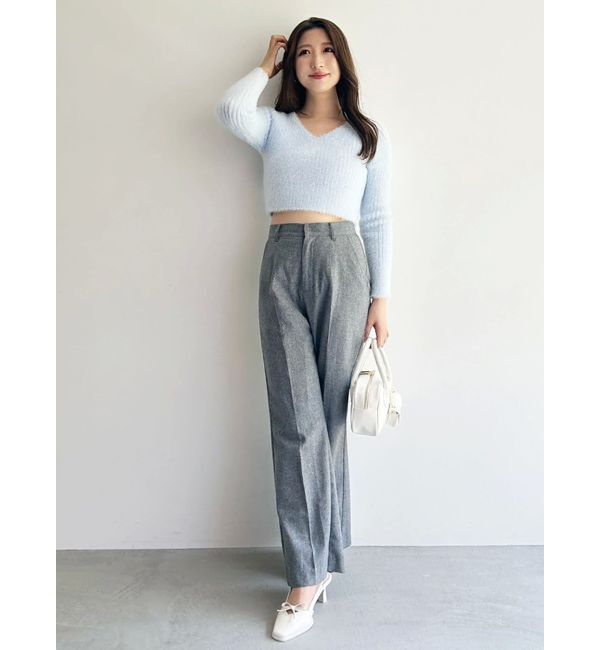 MERCURYDUO「ウールライクセンタープレスワイドパンツ」|その他|