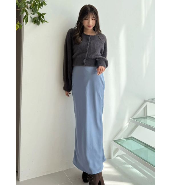 MERCURYDUO「ミニシャギークルーネックカーディガン」|カーディガン|