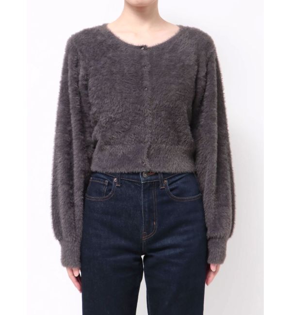 MERCURYDUO「ミニシャギークルーネックカーディガン」|カーディガン|