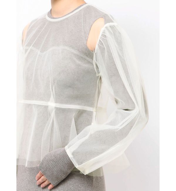 MERCURYDUO「【OUNNOUN】チュールブラウスレイヤードワンピ」|ワンピース|