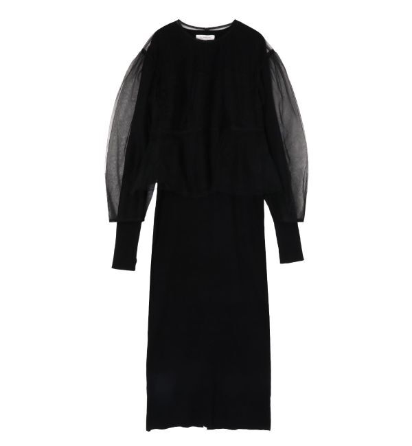 MERCURYDUO「【OUNNOUN】チュールブラウスレイヤードワンピ」|ワンピース|