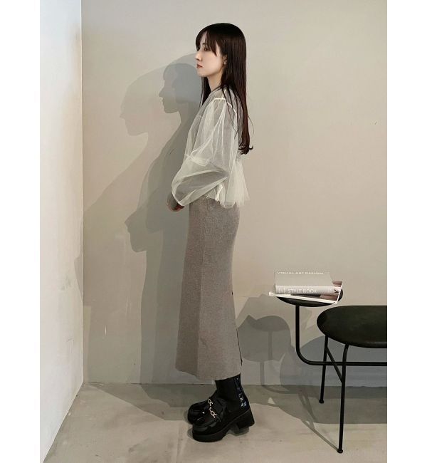 MERCURYDUO「【OUNNOUN】チュールブラウスレイヤードワンピ」|ワンピース|