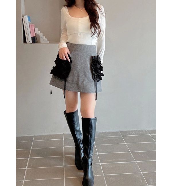 MERCURYDUO「【OUNNOUN】フリルデザインミニスカート」|スカート|