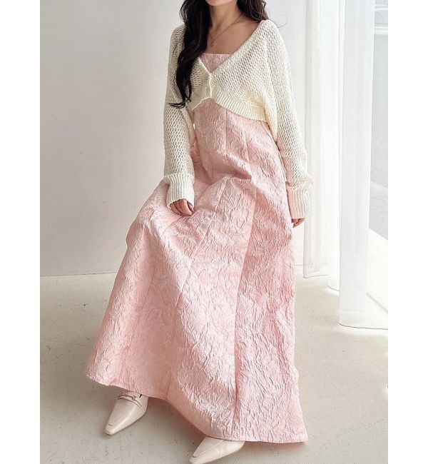 MERCURYDUO「ジャカードフィットアンドフレアジャンスカ」|ワンピース|