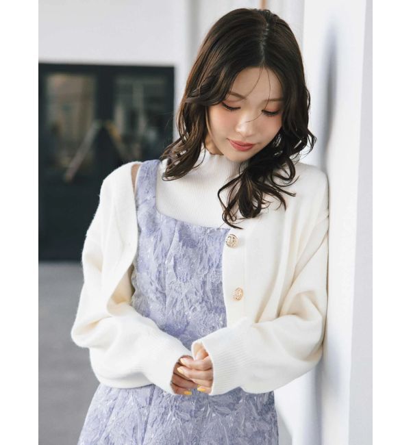 MERCURYDUO「ジャカードフィットアンドフレアジャンスカ」|ワンピース|