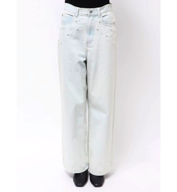 MERCURYDUO「パールデニムパンツ」|デニム|