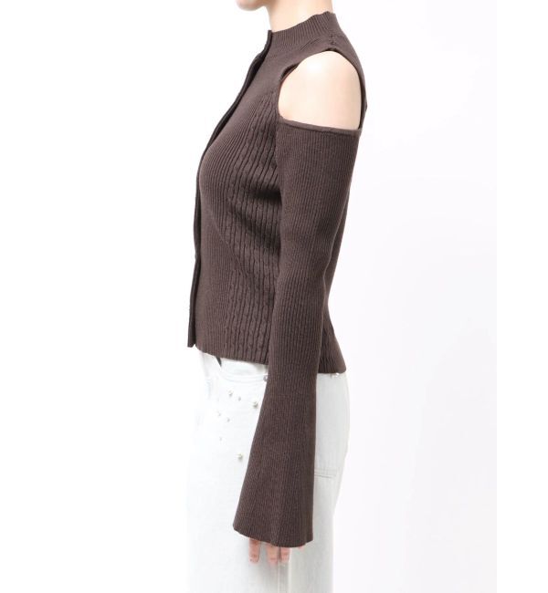 MERCURYDUO「ケーブルパネルハイネックニット」|ニット・セーター|