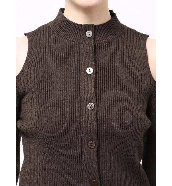 MERCURYDUO「ケーブルパネルハイネックニット」|ニット・セーター|