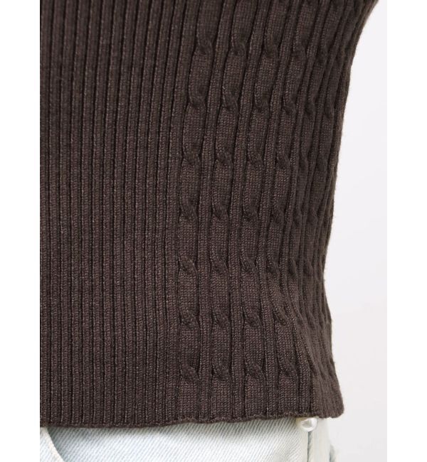 MERCURYDUO「ケーブルパネルハイネックニット」|ニット・セーター|