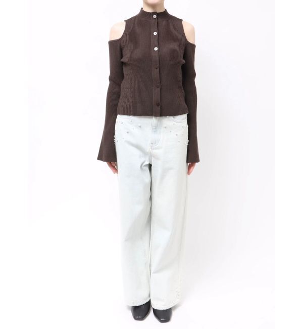 MERCURYDUO「ケーブルパネルハイネックニット」|ニット・セーター|