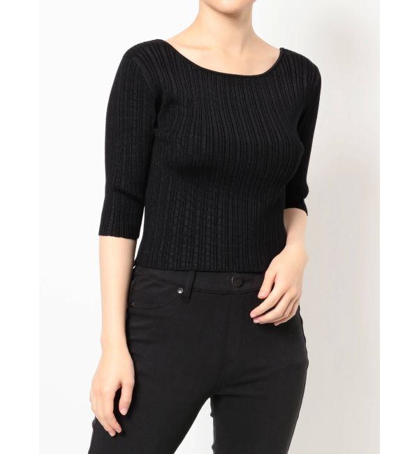 MURUA「ディープバックオープンデザインニット」|ニット・セーター|ブラック