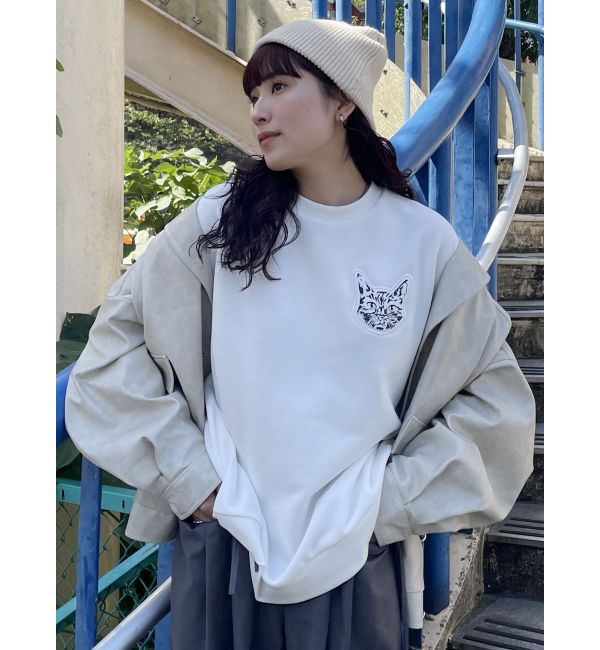 MURUA「フェイクレザーミドルジャケット」|ブルゾン・スタジャン|