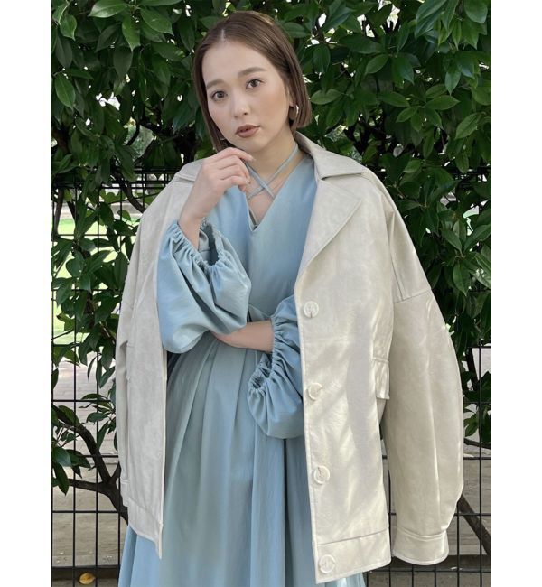 MURUA「フェイクレザーミドルジャケット」|ブルゾン・スタジャン|