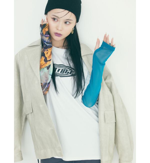 MURUA「フェイクレザーミドルジャケット」|ブルゾン・スタジャン|