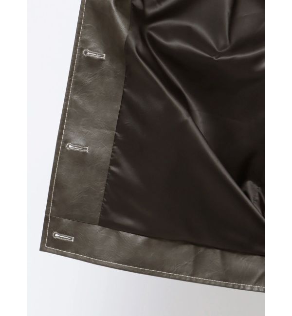 MURUA「フェイクレザーミドルジャケット」|ブルゾン・スタジャン|