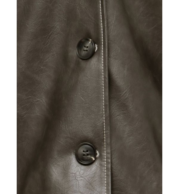 MURUA「フェイクレザーミドルジャケット」|ブルゾン・スタジャン|