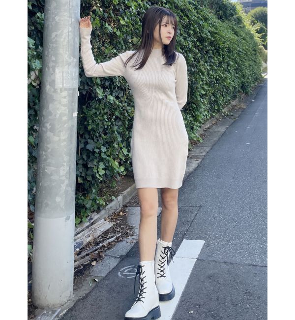 MURUA「ボトルネックニットミニワンピース」|ワンピース|