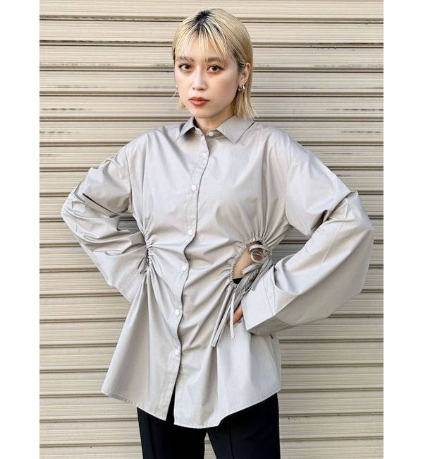 MURUA「サイドホールギャザーシャツ【WEB限定】【ブラウス】」|シャツ・ブラウス|