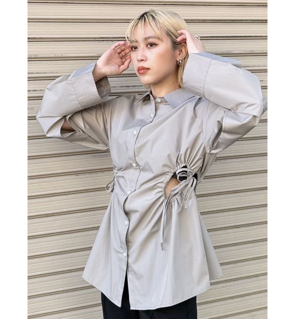 MURUA「サイドホールギャザーシャツ【WEB限定】【ブラウス】」|シャツ・ブラウス|