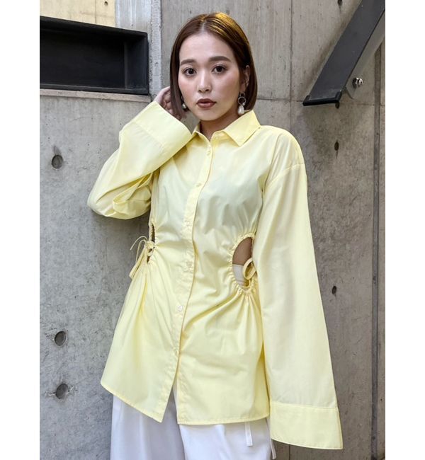 MURUA「サイドホールギャザーシャツ【WEB限定】【ブラウス】」|シャツ・ブラウス|