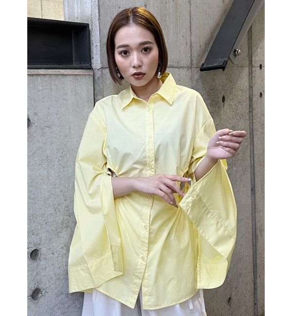 MURUA「サイドホールギャザーシャツ【WEB限定】【ブラウス】」|シャツ・ブラウス|